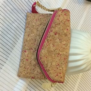 Cork and gold Wristlet